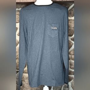 1st Classe men's gray medium long sleeve pocket T-shirt